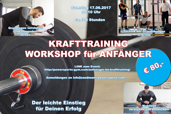 WORKSHOP FÜR ANFÄNGER im Krafttraining